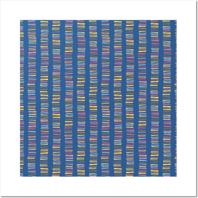 Vertical Papercut Stripes Blue Wall Art by Sandra Hutter Designs